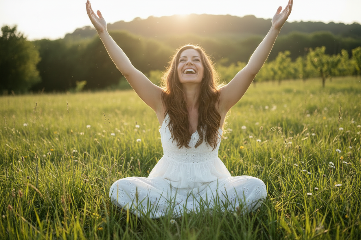 I love it, but make her hands in the air make it look like she's praising God